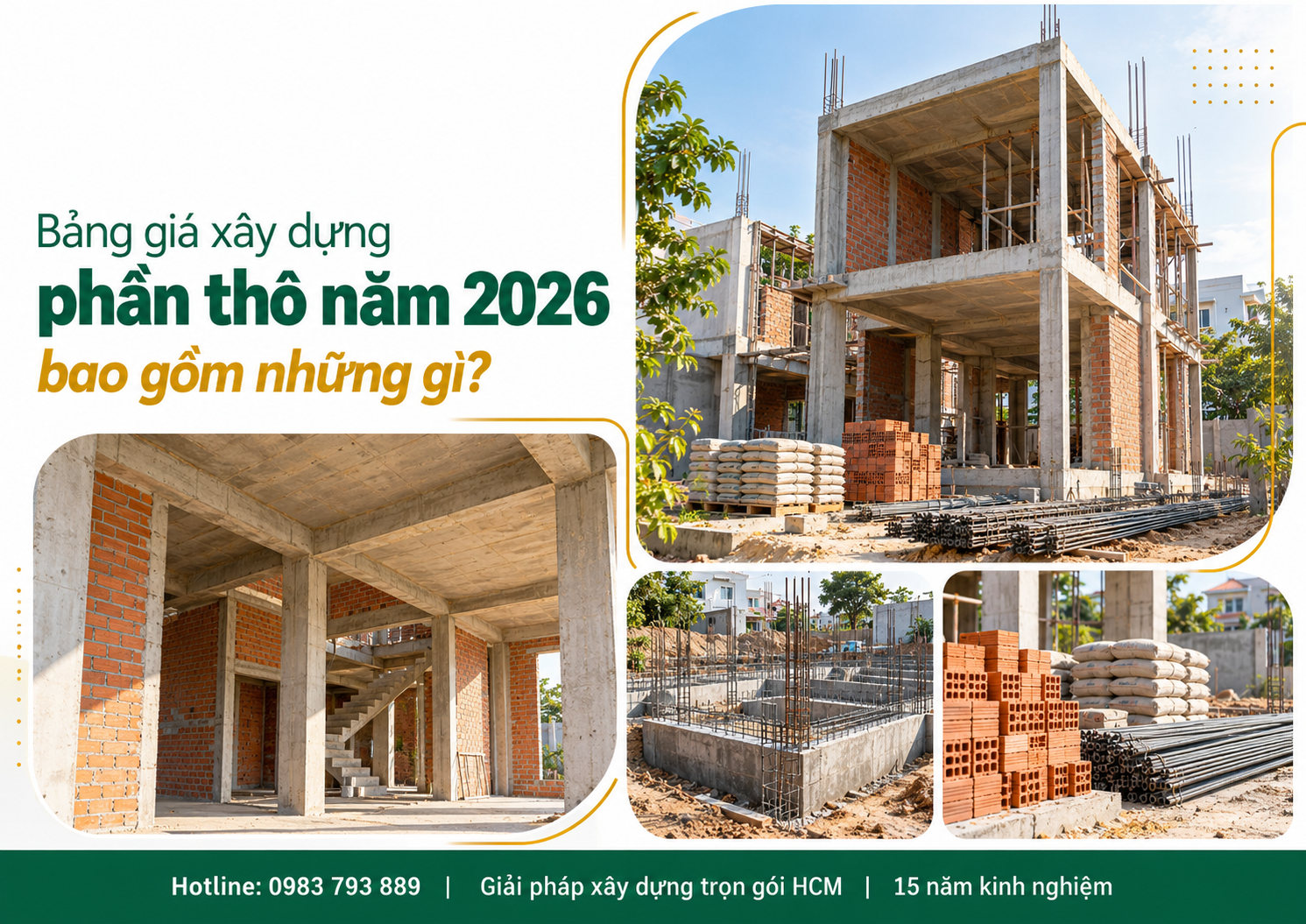 Các hạng mục trong bảng giá xây dựng phần thô năm 2026 - Nguyên Phát (NP Group)