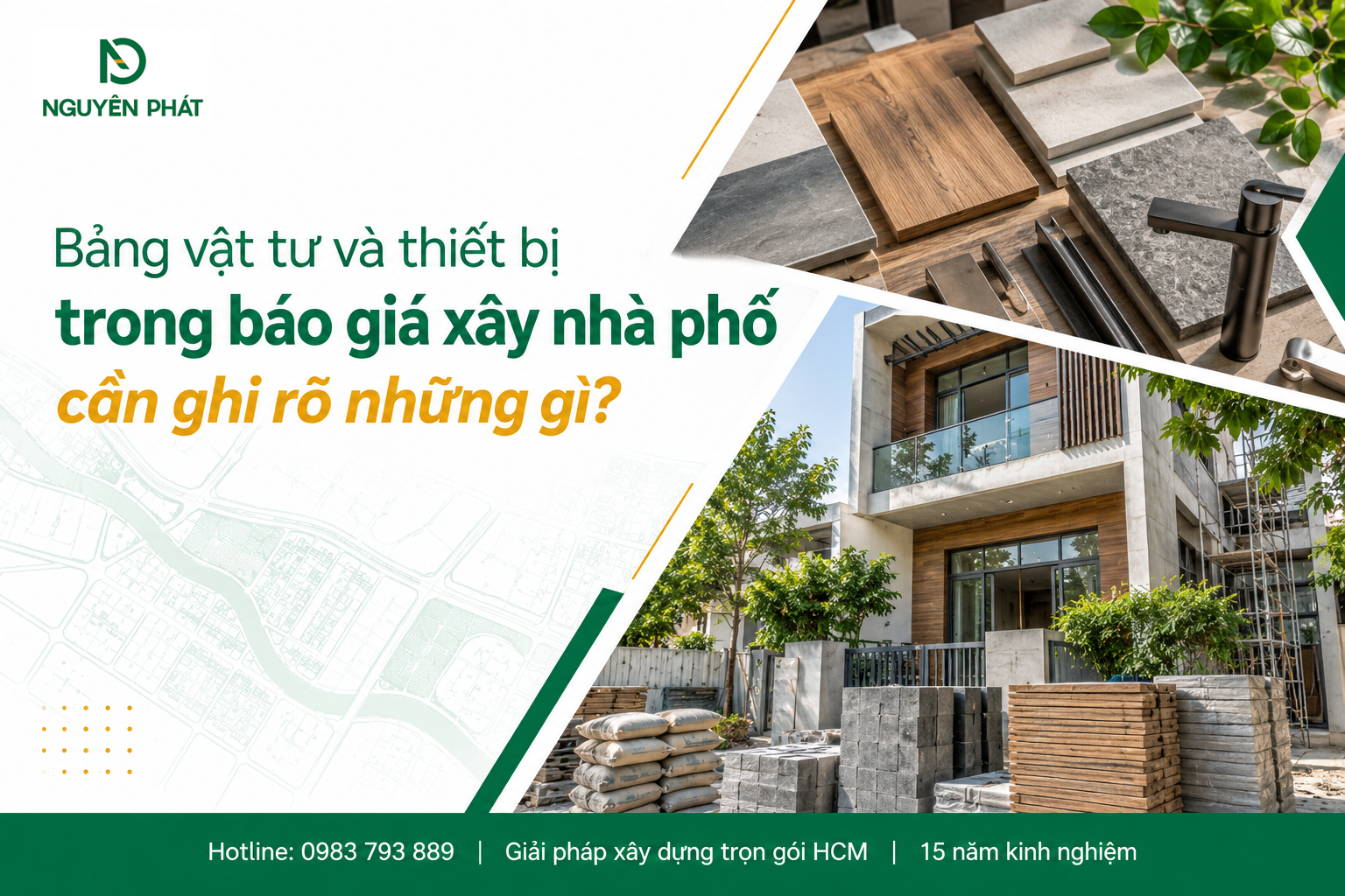 Bảng vật tư thiết bị xây dựng nhà phố chi tiết - Nguyên Phát (NP Group)