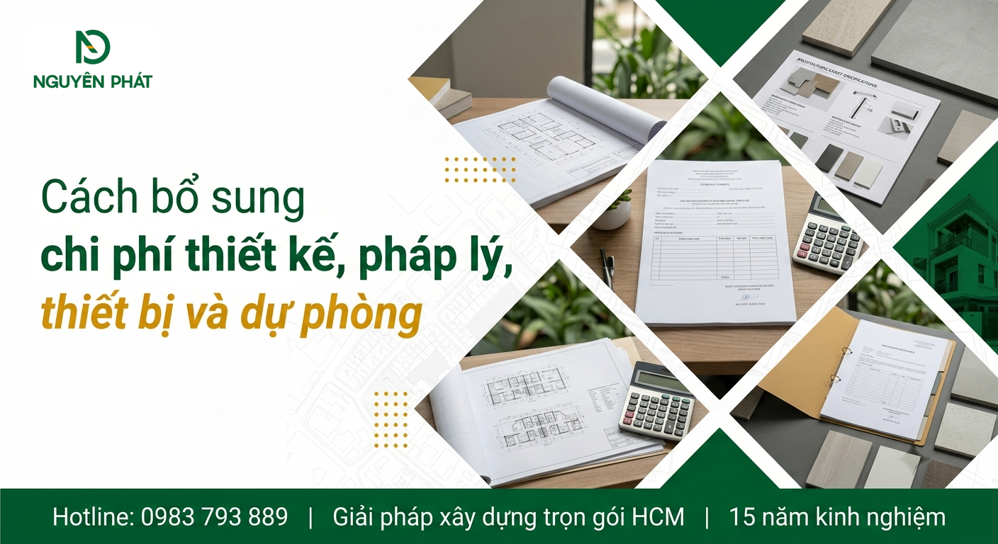 Bổ sung chi phí thiết kế, pháp lý và dự phòng xây nhà phố - Nguyên Phát (NP Group)