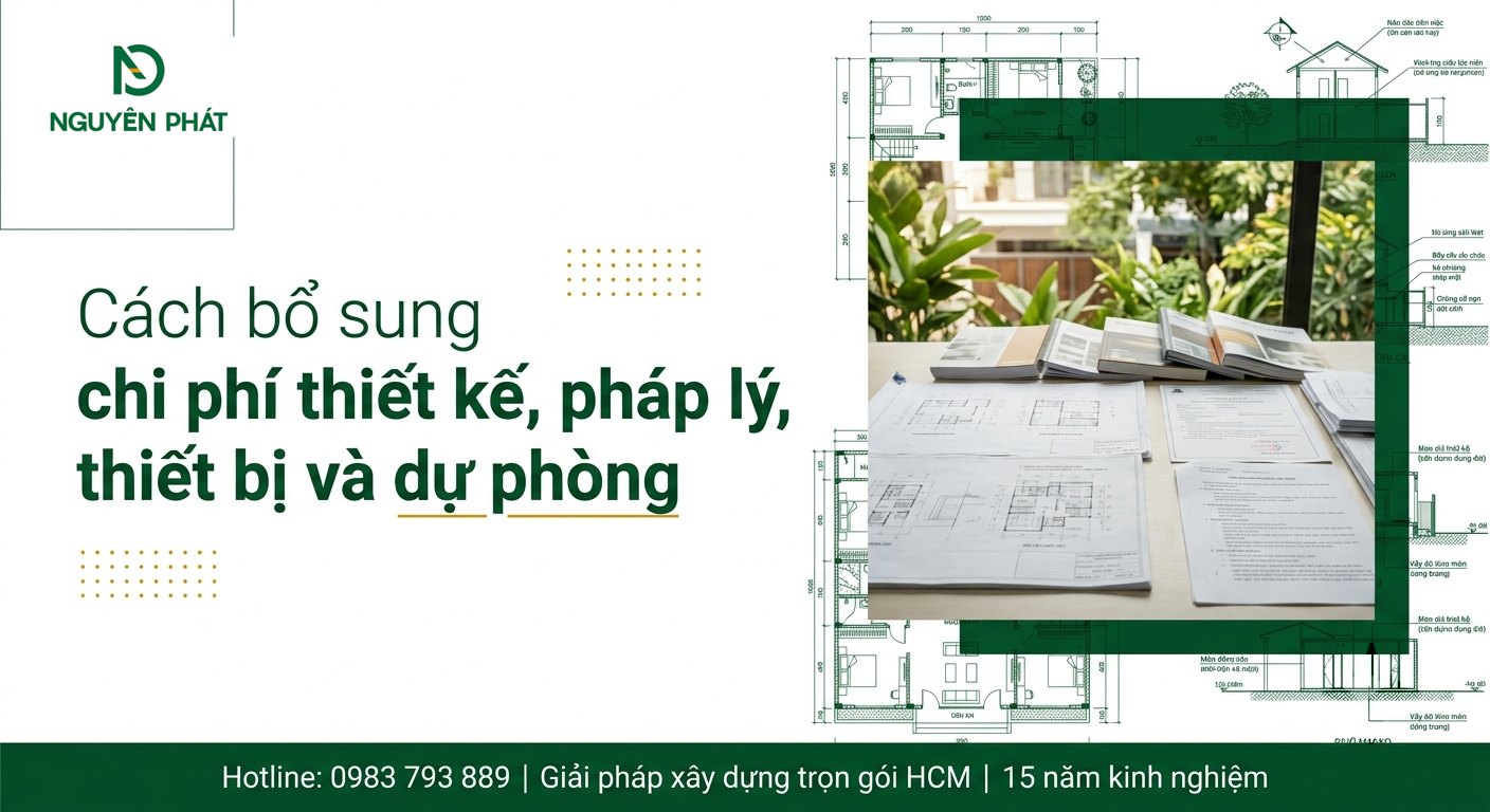 Chi phí thiết kế pháp lý thiết bị và dự phòng xây nhà phố - Nguyên Phát (NP Group)