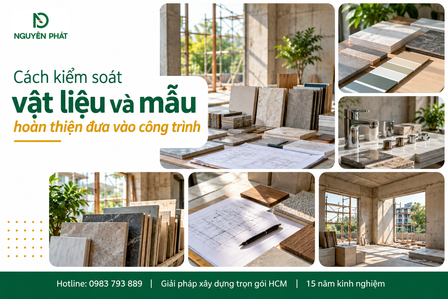 Kiểm soát vật liệu và mẫu hoàn thiện công trình nhà phố - Nguyên Phát (NP Group)