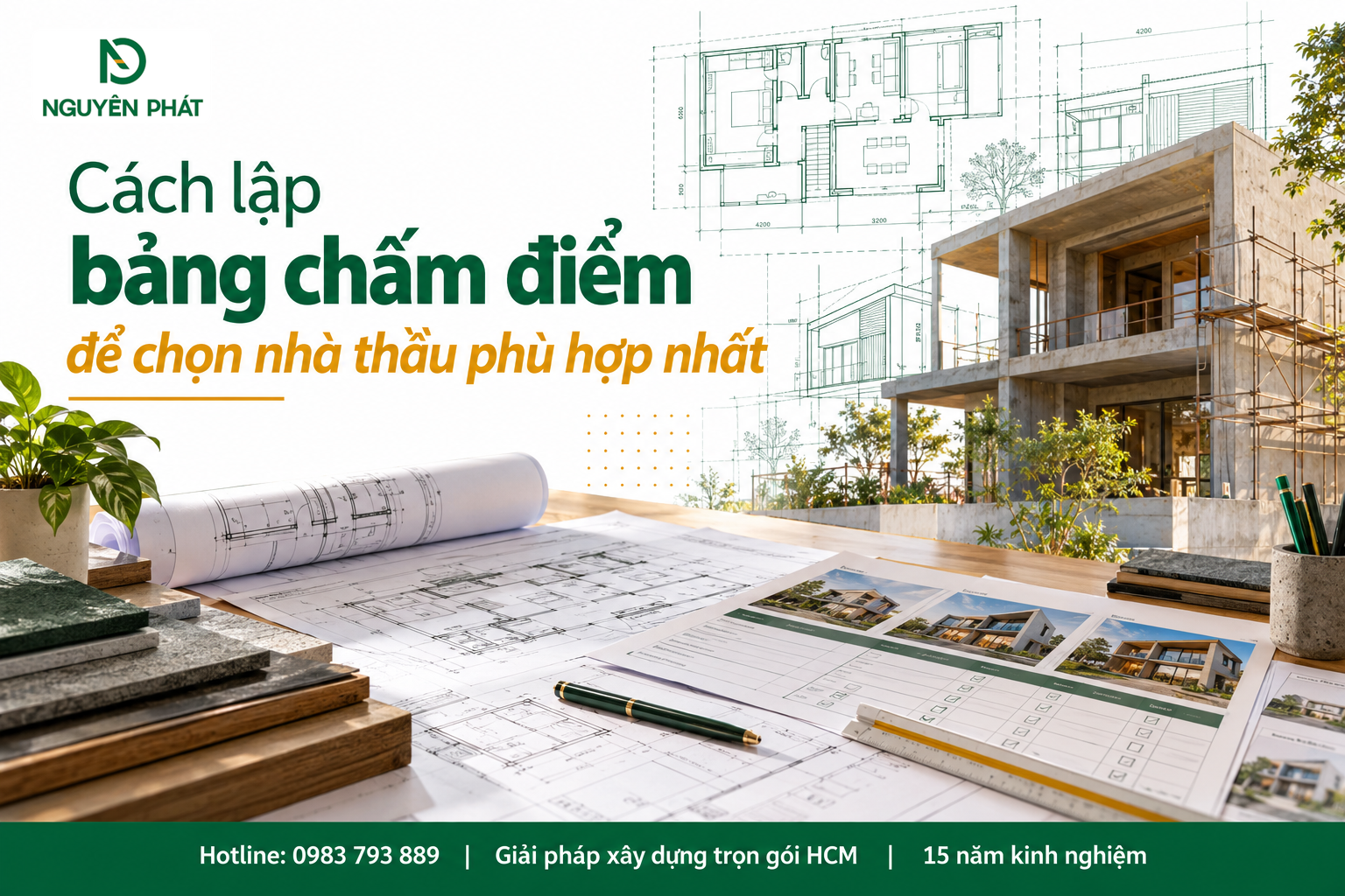 Lập bảng đánh giá lựa chọn nhà thầu xây dựng cùng Nguyên Phát (NP Group)