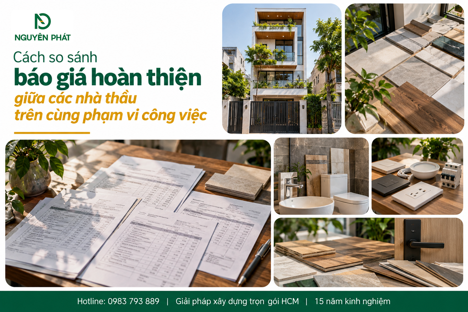 So sánh báo giá hoàn thiện giữa các nhà thầu - Nguyên Phát (NP Group)