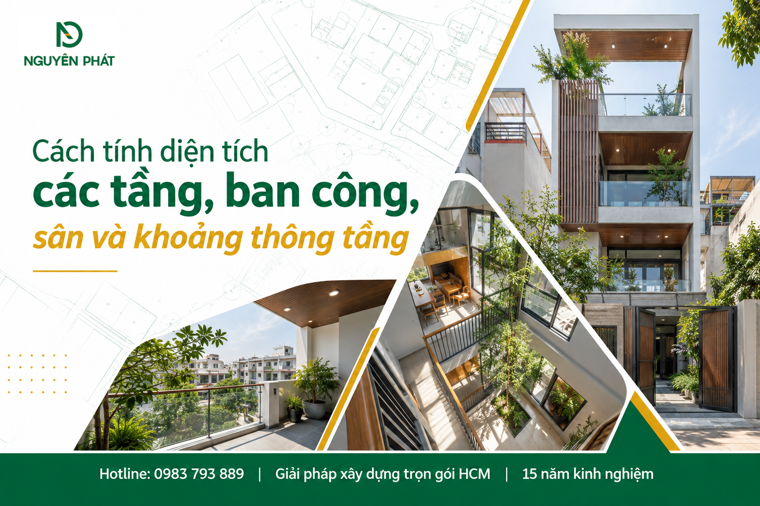 Cách tính diện tích tầng, ban công, sân và thông tầng - Nguyên Phát (NP Group)