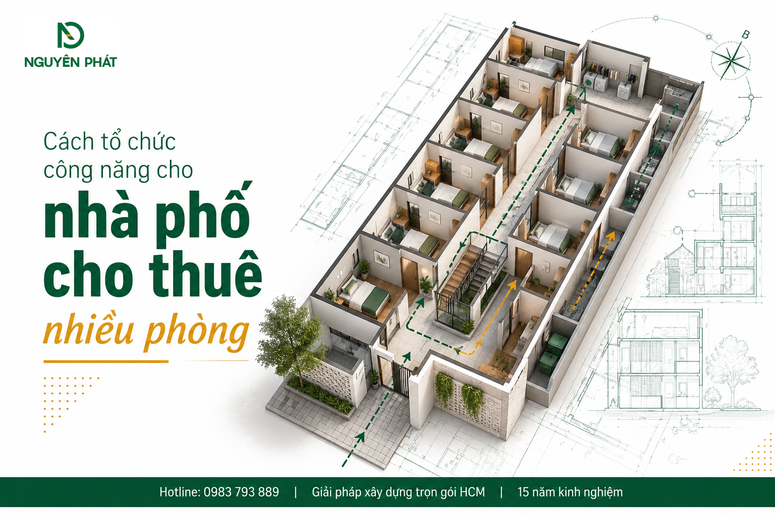 Cách tổ chức công năng cho nhà phố cho thuê nhiều phòng