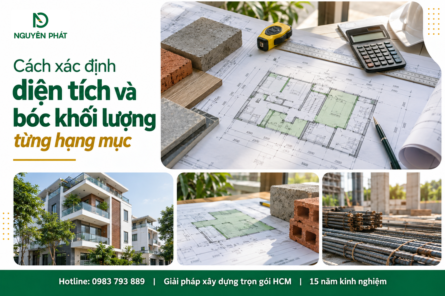 Bóc khối lượng và xác định diện tích xây dựng nhà phố - Nguyên Phát (NP Group)