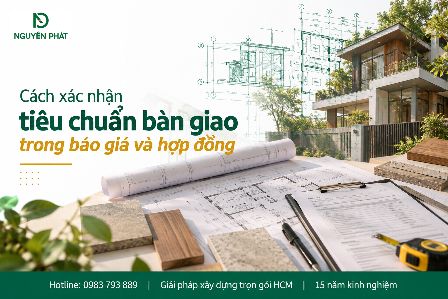 Kiểm tra tiêu chuẩn bàn giao xây nhà theo báo giá hợp đồng - Nguyên Phát (NP Group)