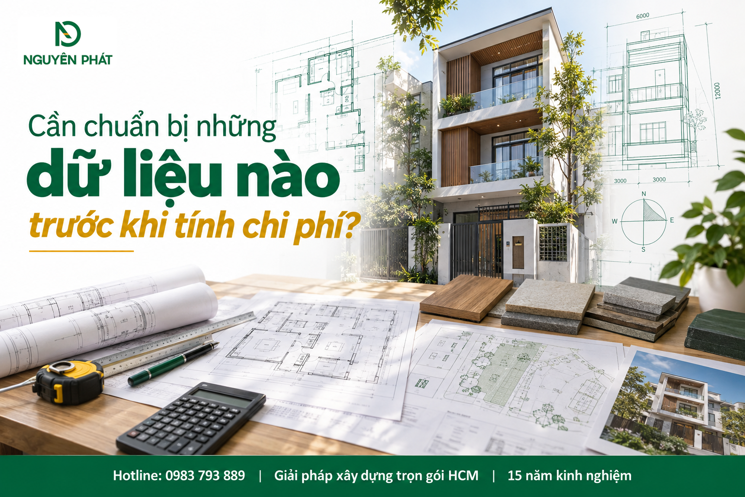 Dữ liệu cần chuẩn bị để tính chi phí xây nhà trọn gói - Nguyên Phát (NP Group)