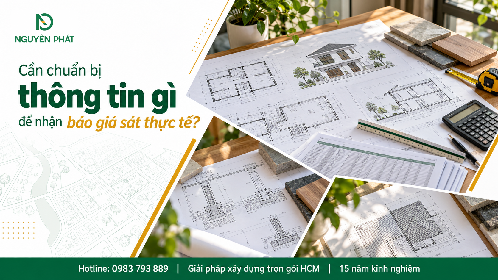 Chuẩn bị bản vẽ, diện tích và vật tư để nhận báo giá xây nhà 2 tầng - Nguyên Phát (NP Group)