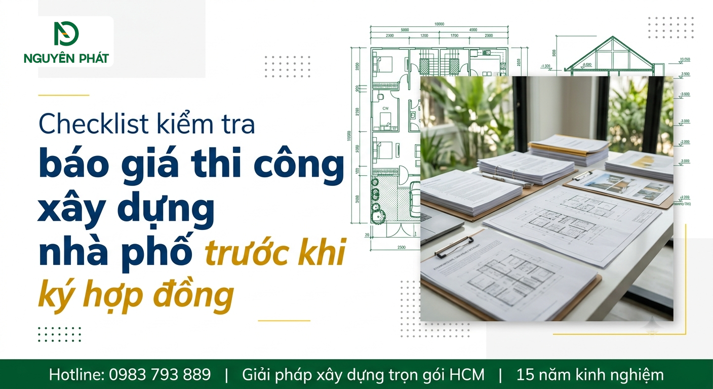 Checklist kiểm tra báo giá xây dựng nhà phố trước hợp đồng - Nguyên Phát (NP Group)