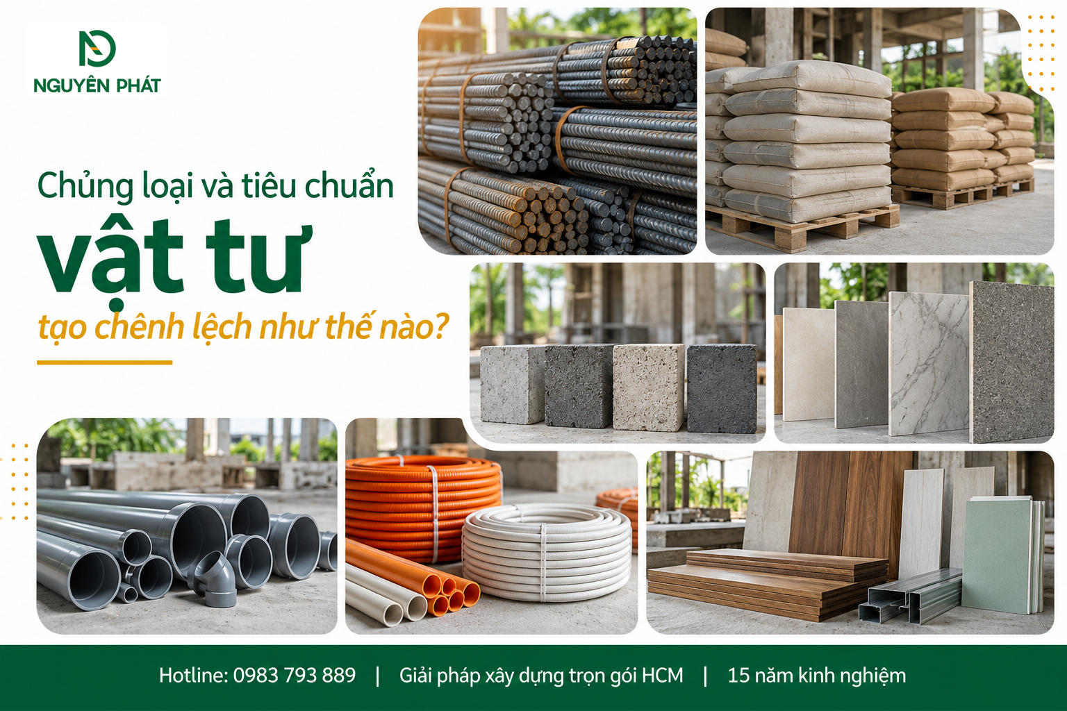 Chủng loại vật tư xây dựng ảnh hưởng giá thi công nhà phố - Nguyên Phát (NP Group)