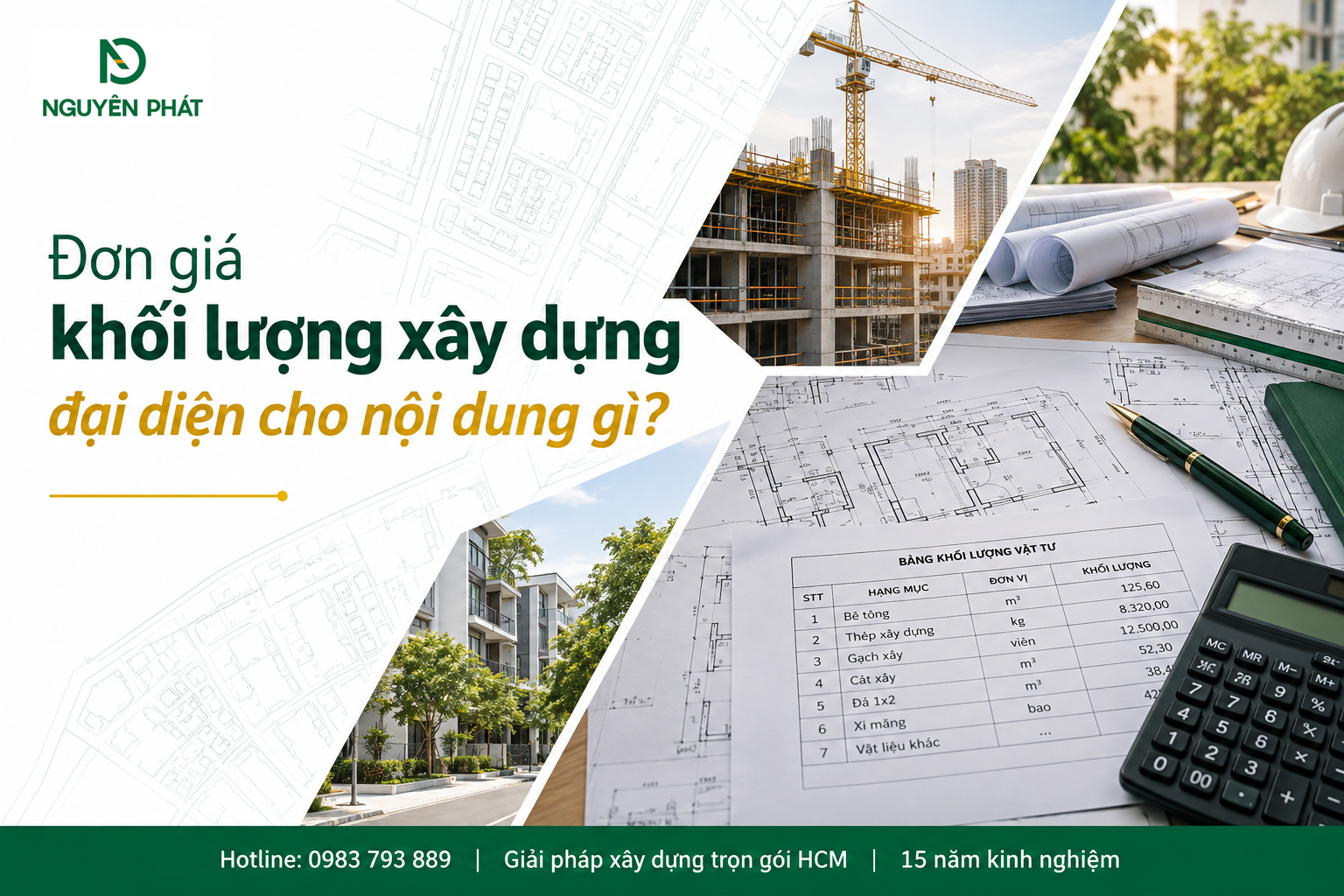 Đơn giá khối lượng xây dựng trong dự toán - Nguyên Phát (NP Group)