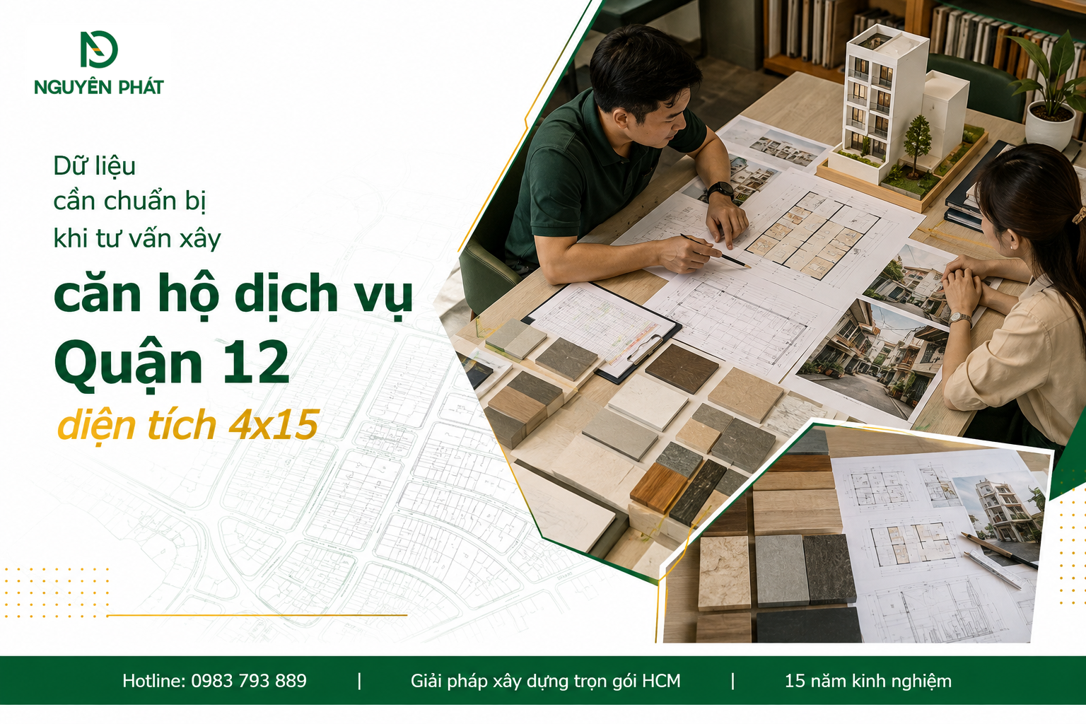 Dữ liệu cần chuẩn bị khi tư vấn xây căn hộ dịch vụ Quận 12 diện tích 4x15