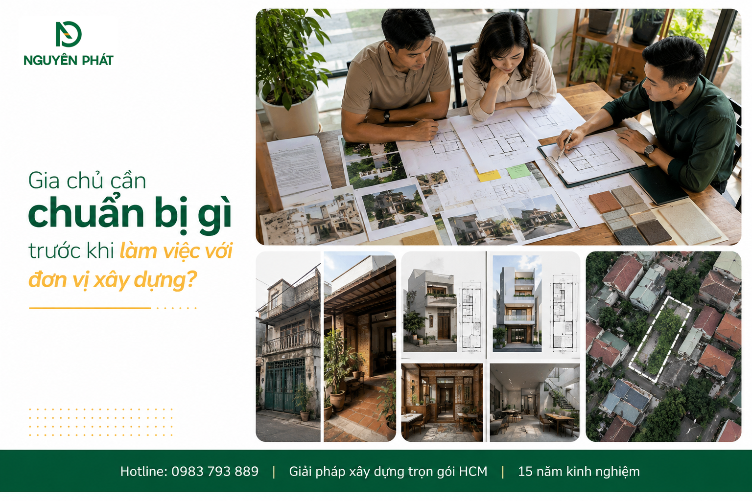 Gia chủ cần chuẩn bị gì trước khi làm việc với đơn vị xây dựng?