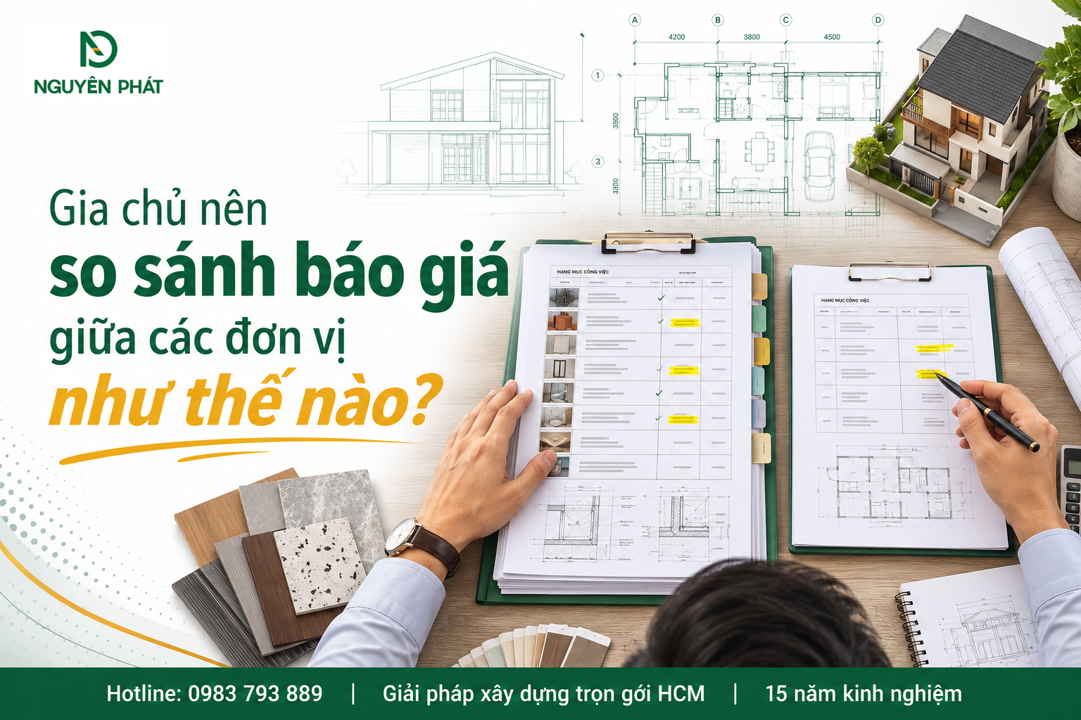 Gia chủ nên so sánh báo giá giữa các đơn vị như thế nào?