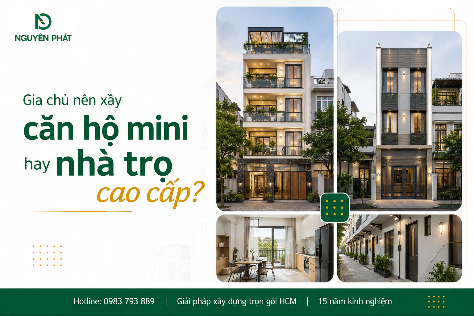 Gia chủ nên xây căn hộ mini hay nhà trọ cao cấp?
