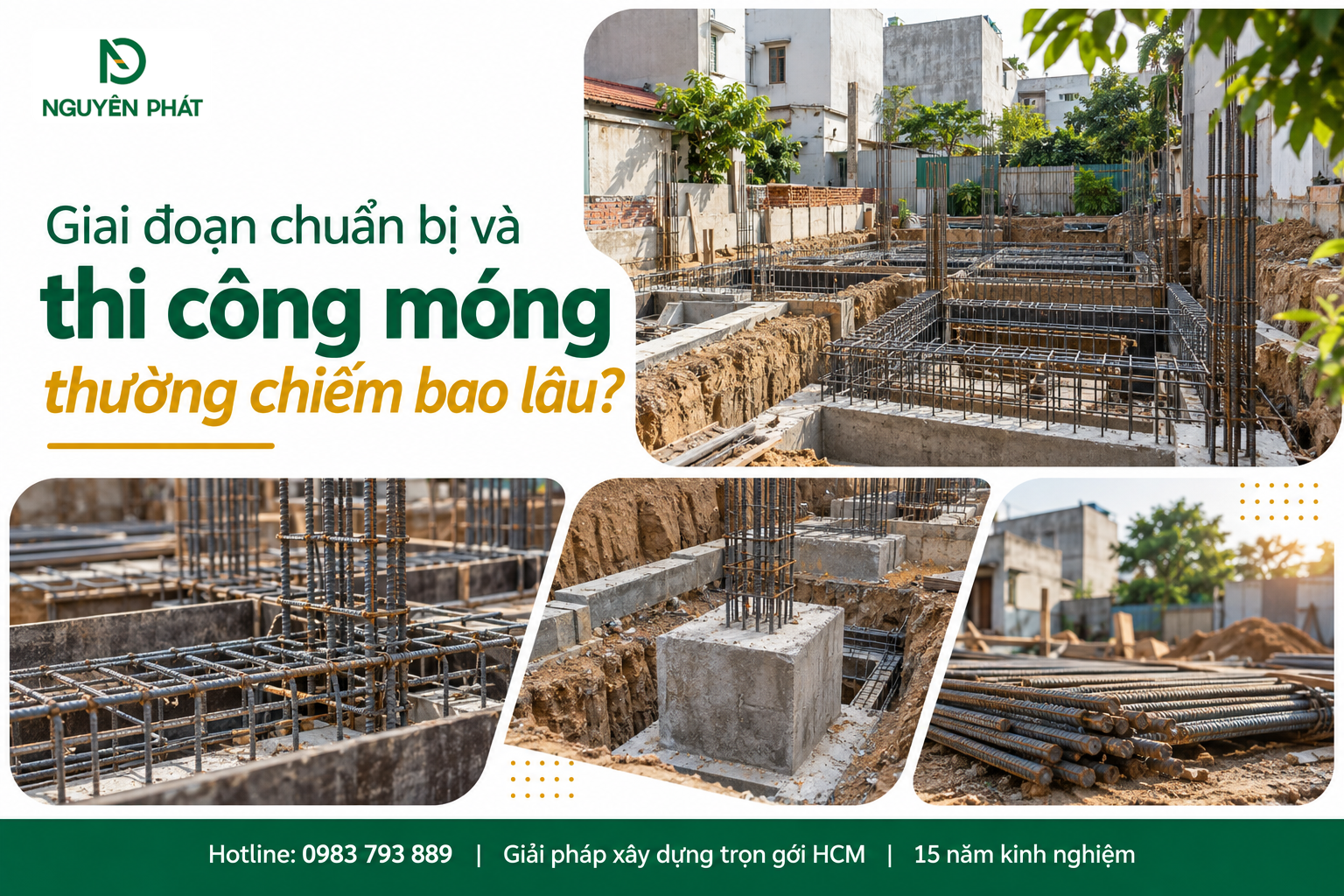 Thi công móng nhà phố và giai đoạn chuẩn bị xây dựng - Nguyên Phát (NP Group)