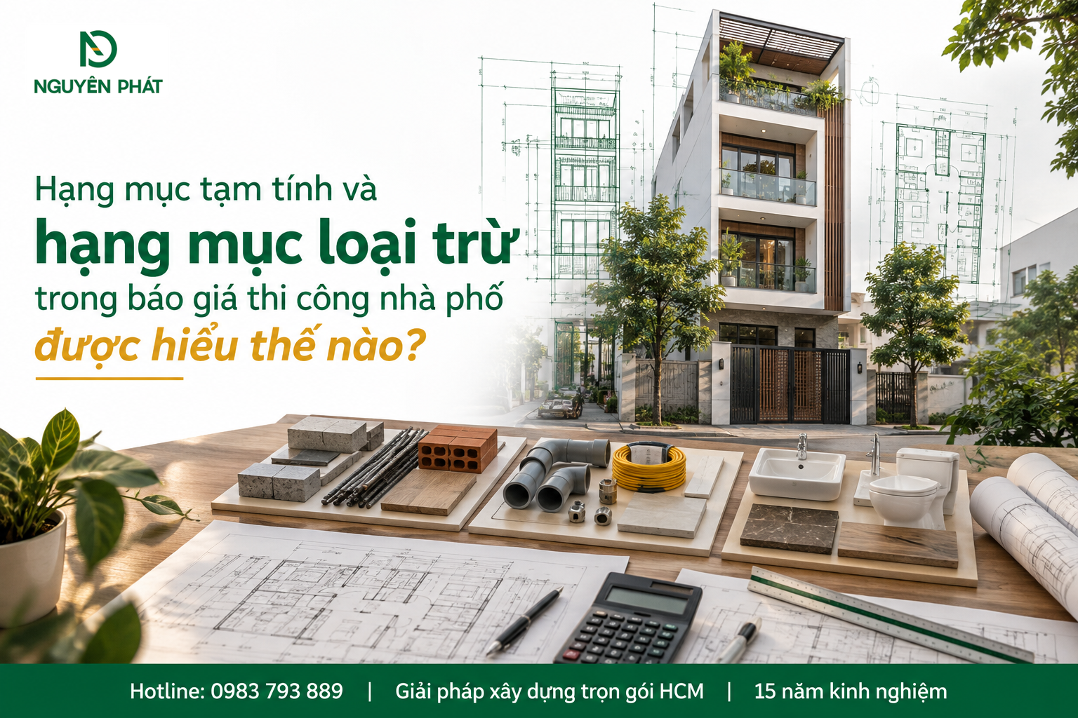 Hạng mục tạm tính và loại trừ báo giá Nguyên Phát (NP Group)
