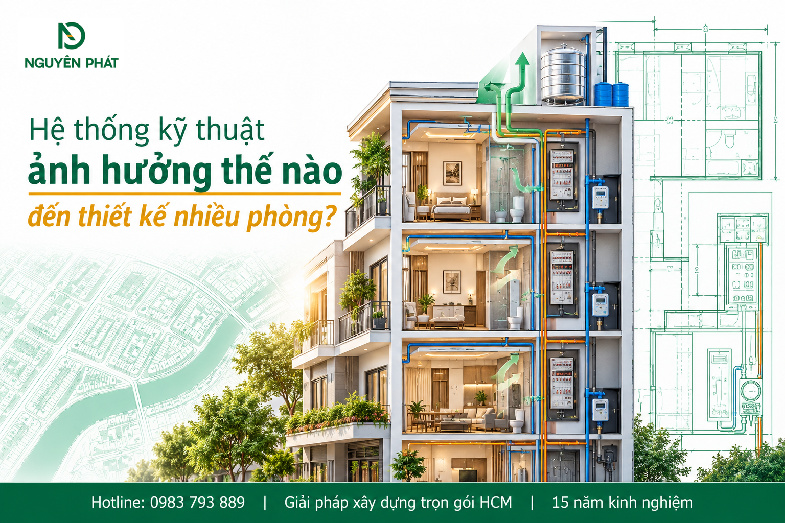 Hệ thống kỹ thuật ảnh hưởng thế nào đến thiết kế nhiều phòng?