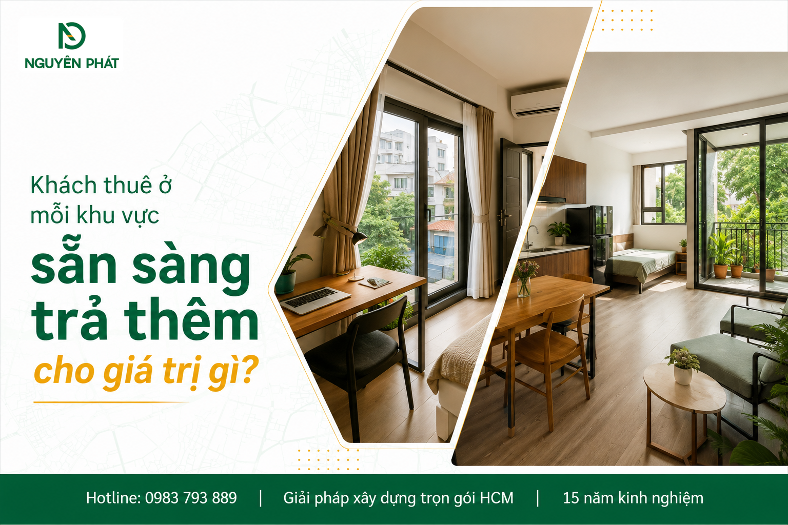 Khách thuê ở mỗi khu vực sẵn sàng trả thêm cho giá trị gì?