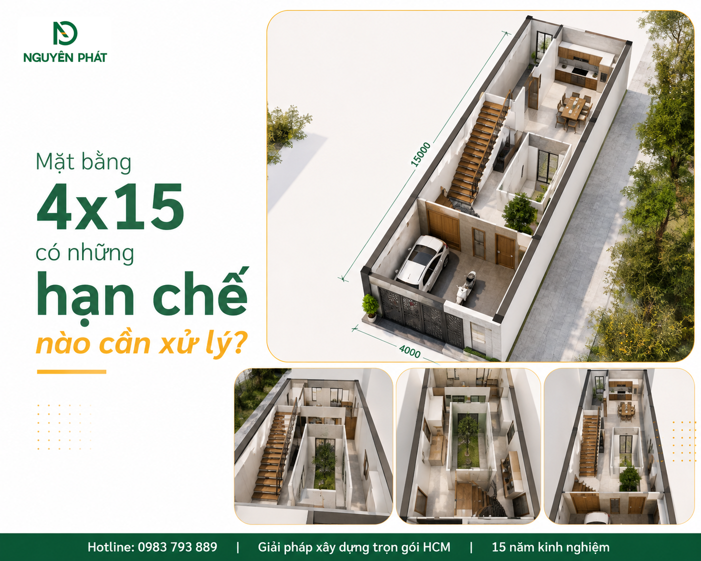 Mặt bằng 4x15 có những hạn chế nào cần xử lý?