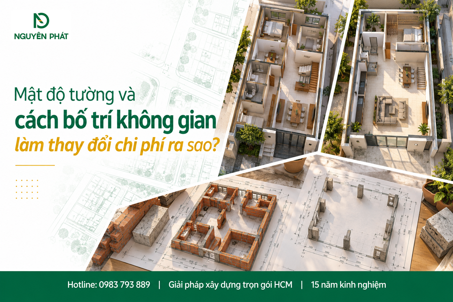 Mật độ tường và bố trí không gian ảnh hưởng chi phí xây dựng - Nguyên Phát (NP Group)