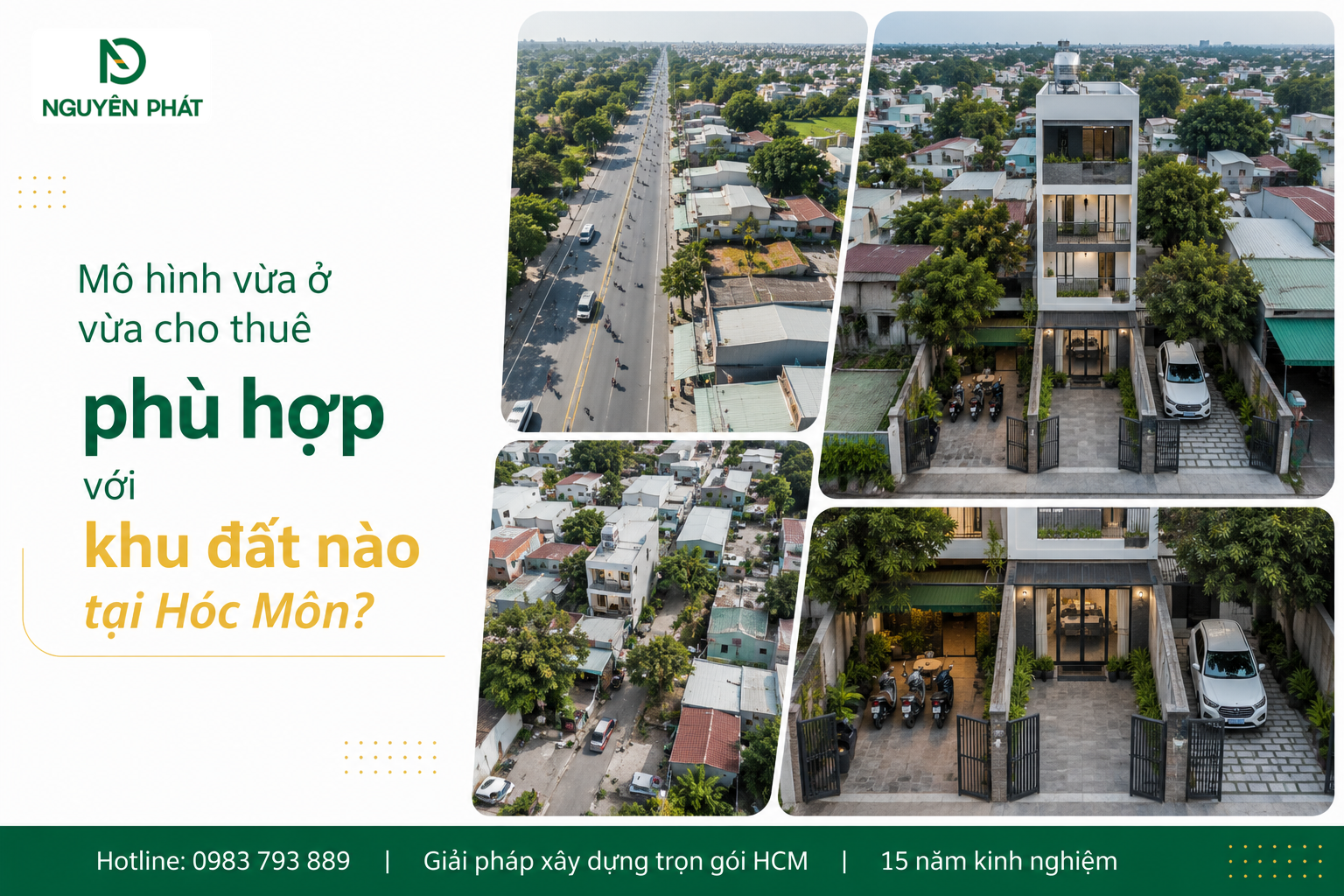 Mô hình vừa ở vừa cho thuê phù hợp với khu đất nào tại Hóc Môn?