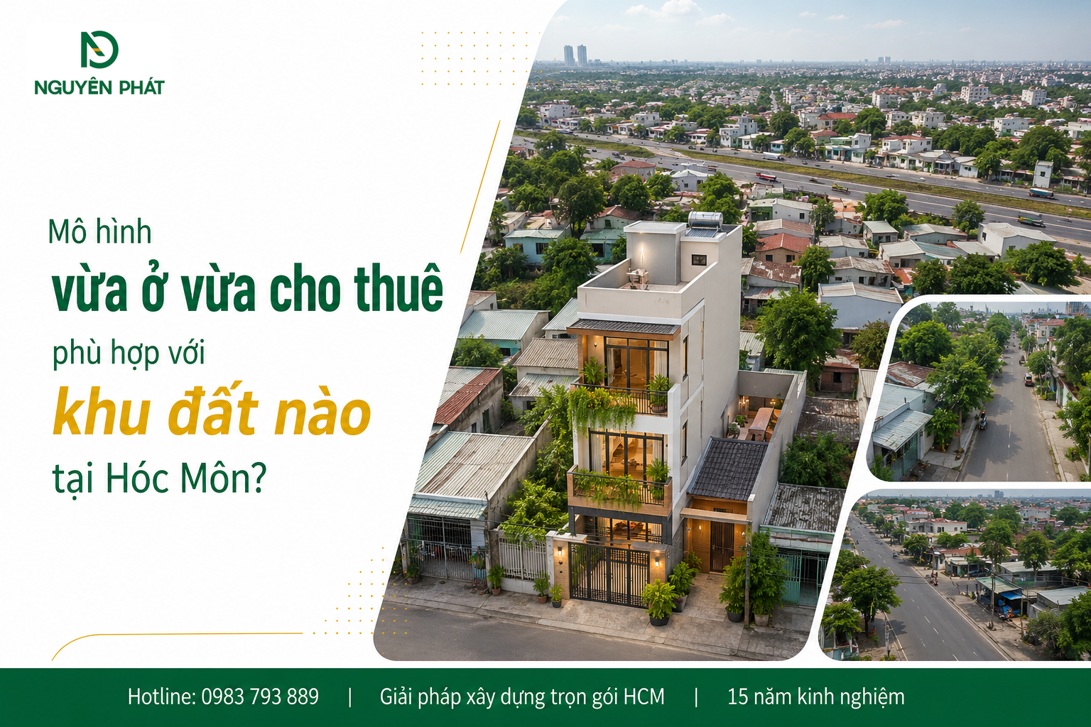 Mô hình vừa ở vừa cho thuê phù hợp với khu đất nào tại Hóc Môn?