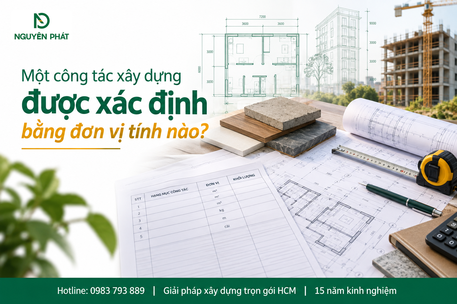 Đơn vị tính trong công tác xây dựng và bóc tách khối lượng - Nguyên Phát (NP Group)