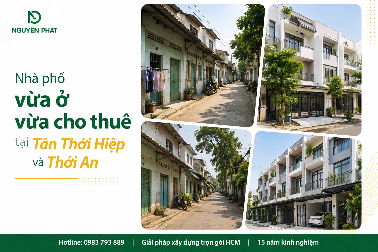 Nhà phố vừa ở vừa cho thuê tại Tân Thới Hiệp và Thới An