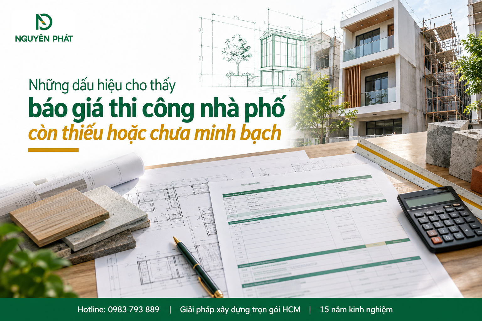 Dấu hiệu báo giá thi công nhà phố thiếu minh bạch – Nguyên Phát (NP Group)