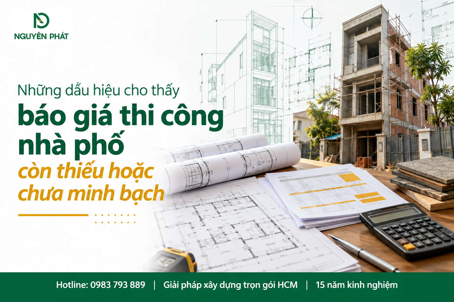 Dấu hiệu báo giá thi công nhà phố thiếu minh bạch - Nguyên Phát (NP Group)