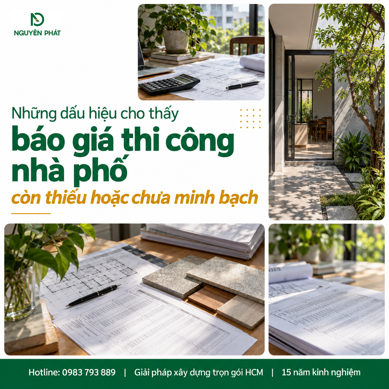 Kiểm tra báo giá thi công nhà phố minh bạch cùng Nguyên Phát (NP Group)