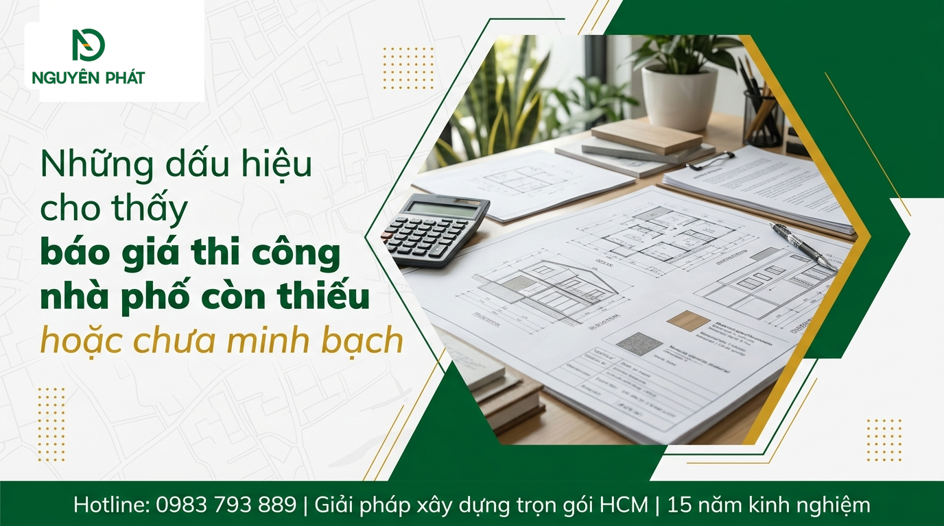 Kiểm tra tính minh bạch của báo giá thi công nhà phố - Nguyên Phát (NP Group)