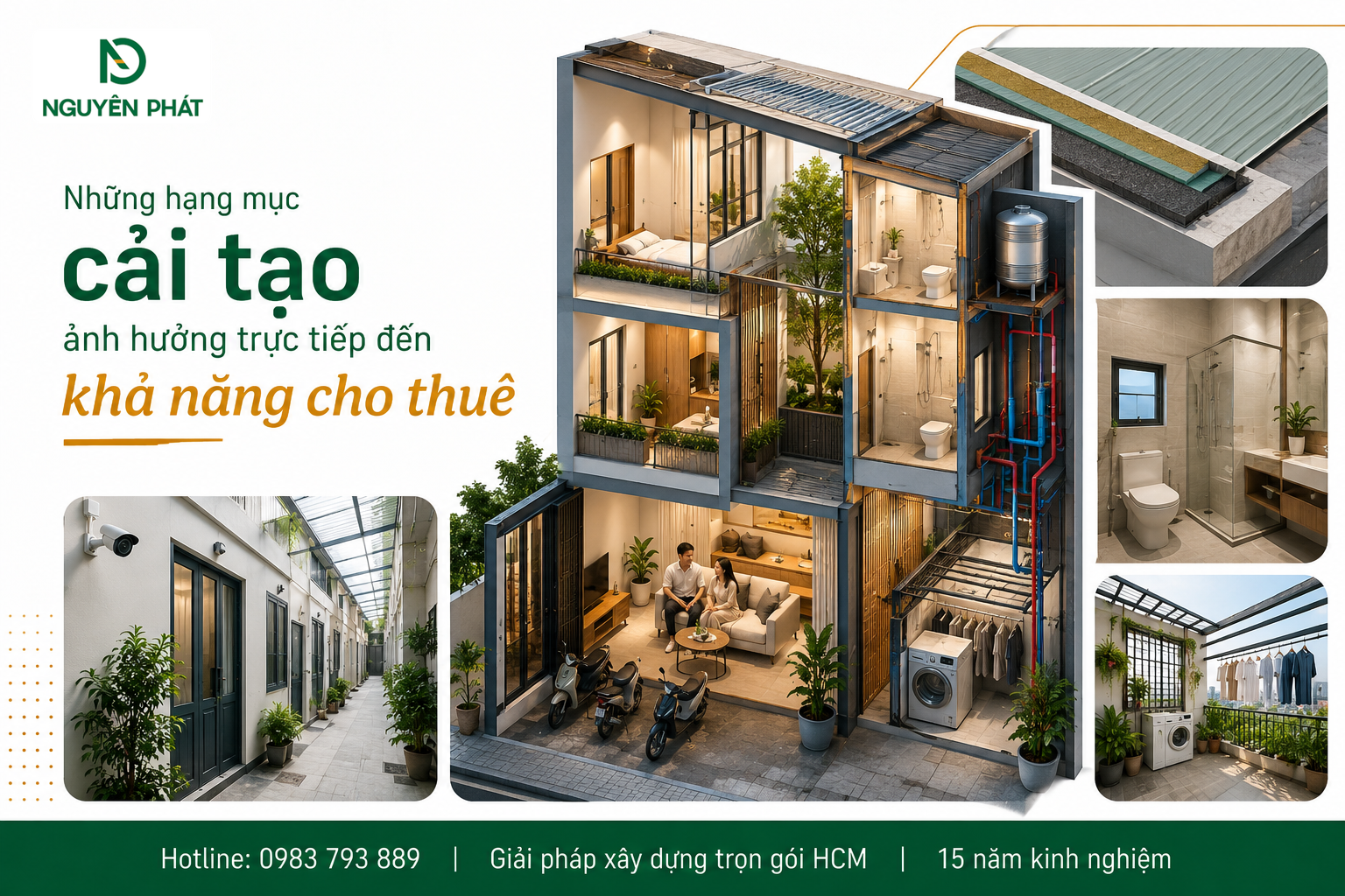 Những hạng mục cải tạo ảnh hưởng trực tiếp đến khả năng cho thuê