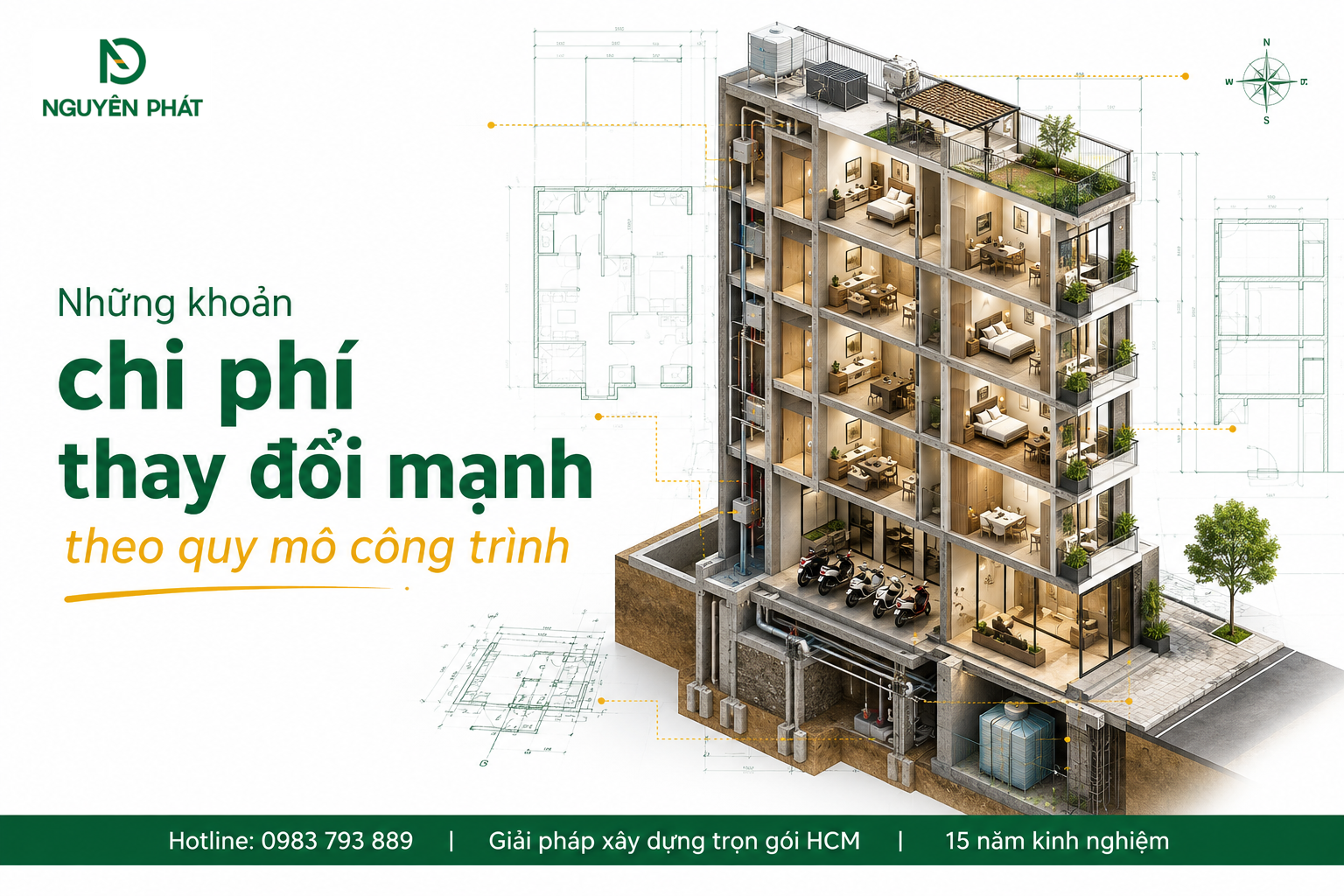 Những khoản chi phí thay đổi mạnh theo quy mô công trình