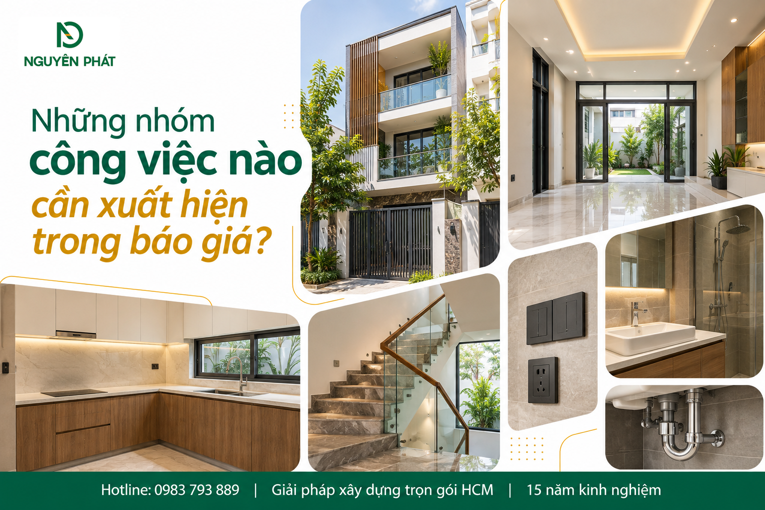 Các nhóm công việc trong báo giá xây dựng phần hoàn thiện - Nguyên Phát (NP Group)