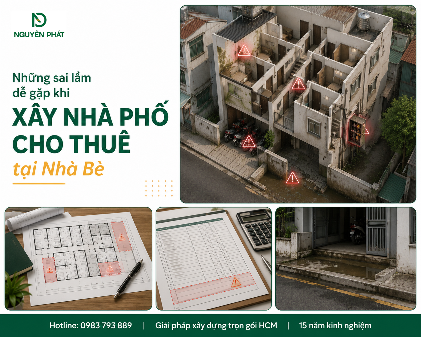 Những sai lầm dễ gặp khi xây nhà phố cho thuê tại Nhà Bè