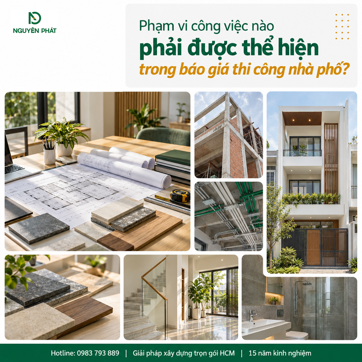Phạm vi công việc trong báo giá nhà phố Nguyên Phát (NP Group)
