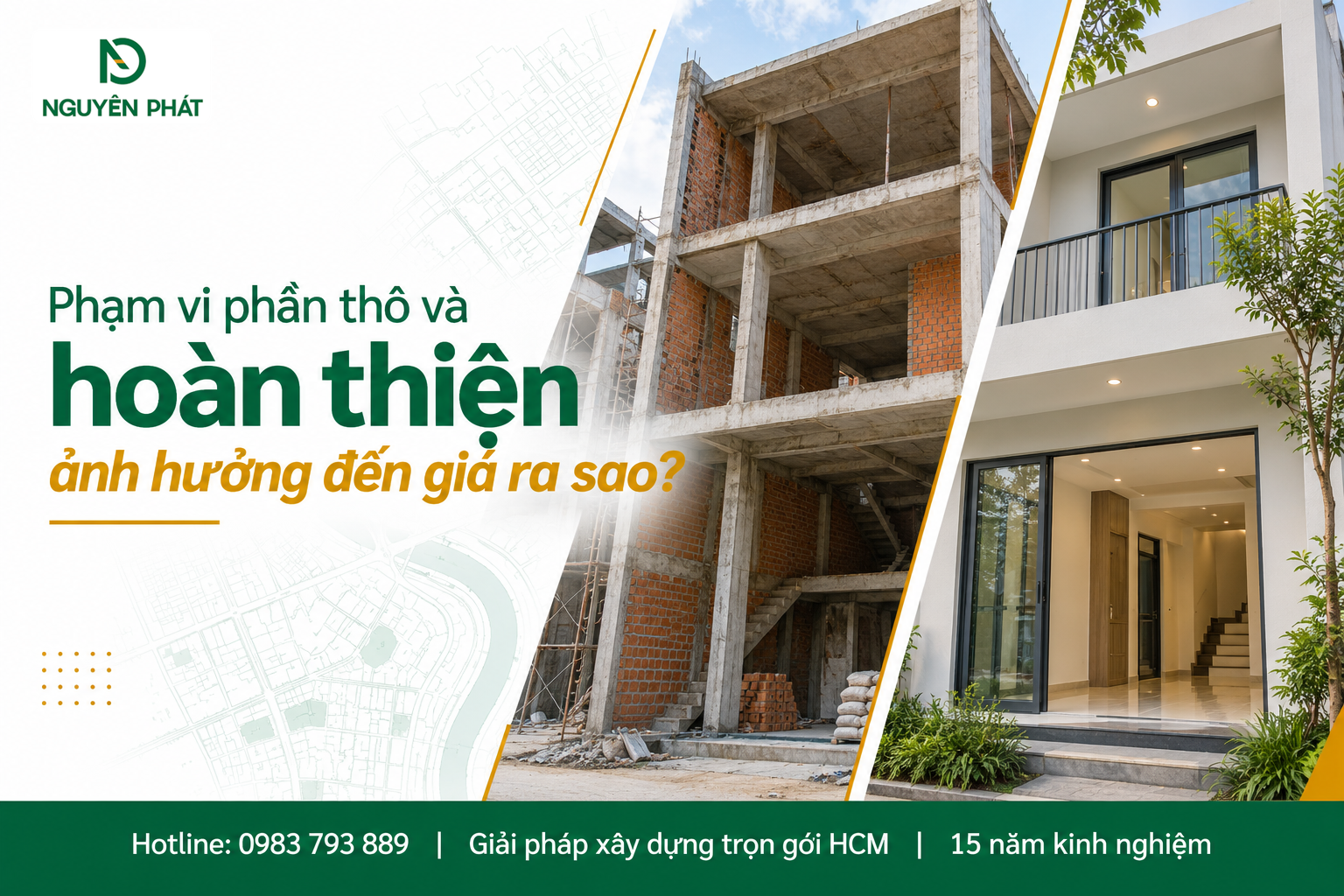 Phân biệt phần thô và hoàn thiện khi thi công nhà phố - Nguyên Phát (NP Group)