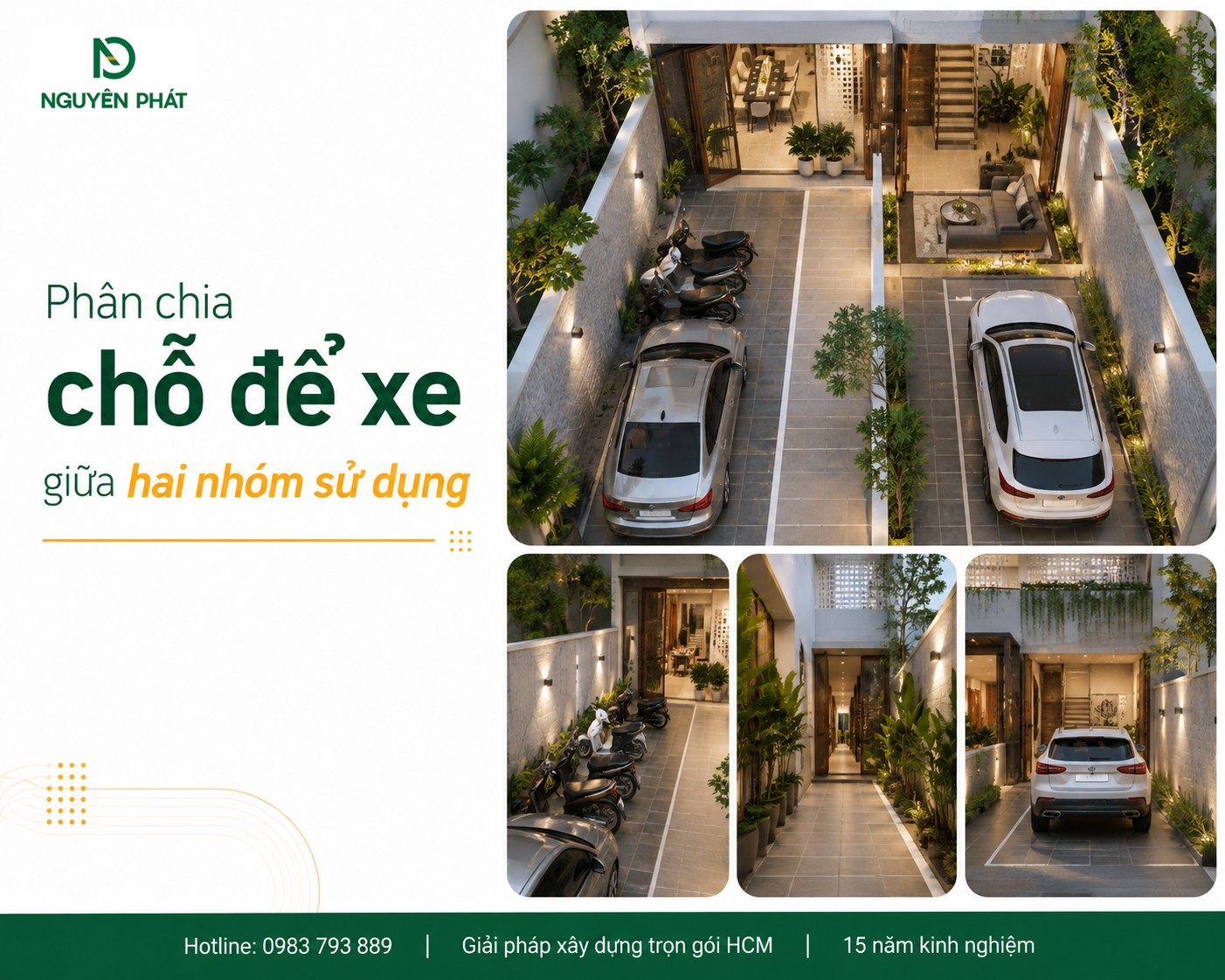 Phân chia chỗ để xe giữa hai nhóm sử dụng