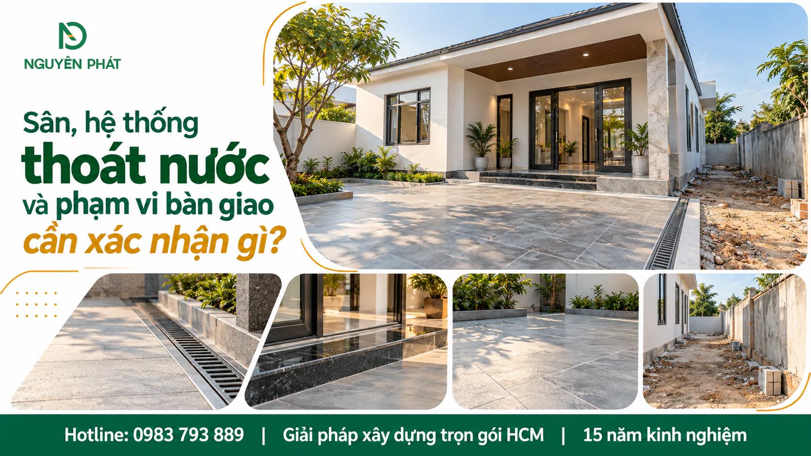 Sân nhà cấp 4, hệ thống thoát nước và phạm vi bàn giao khi hoàn thiện - Nguyên Phát (NP Group)