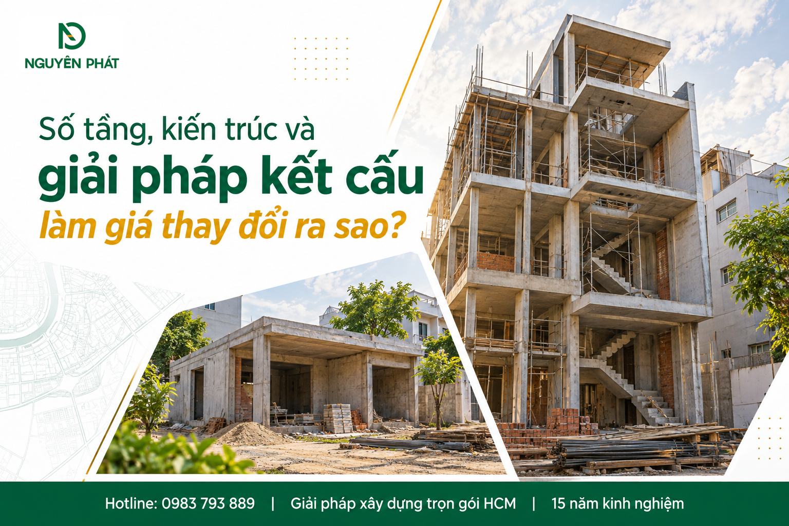 Ảnh hưởng của số tầng và giải pháp kết cấu đến giá xây nhà phố - Nguyên Phát (NP Group)