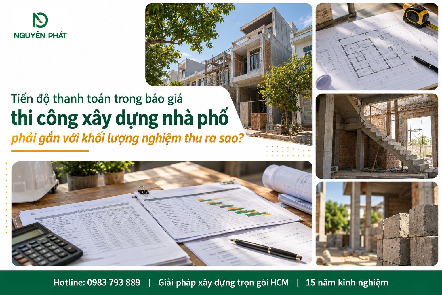 Tiến độ thanh toán gắn nghiệm thu nhà phố Nguyên Phát (NP Group)