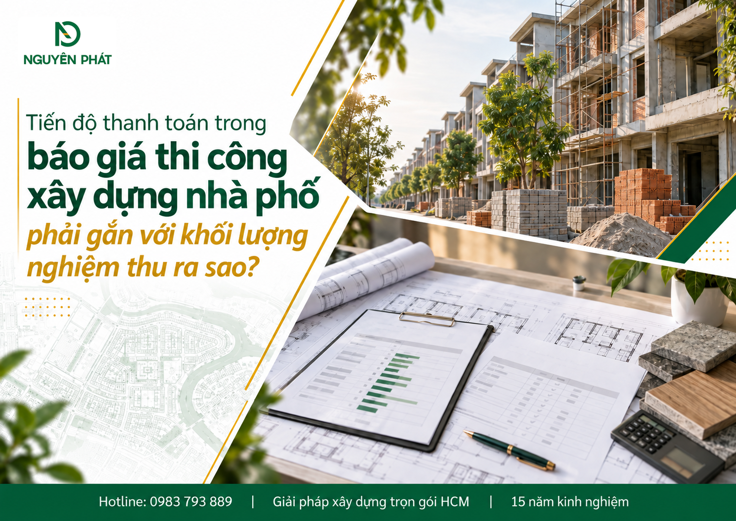 Tiến độ thanh toán gắn với khối lượng nghiệm thu nhà phố - Nguyên Phát (NP Group)
