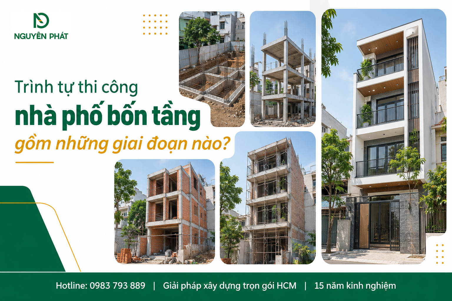 Các giai đoạn thi công nhà phố 4 tầng đúng trình tự - Nguyên Phát (NP Group)