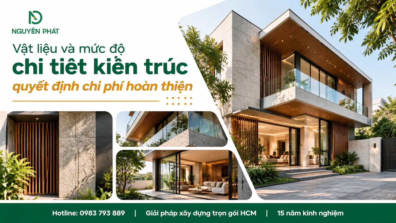 Vật liệu hoàn thiện và chi tiết kiến trúc biệt thự quyết định ngân sách xây dựng - Nguyên Phát (NP Group)