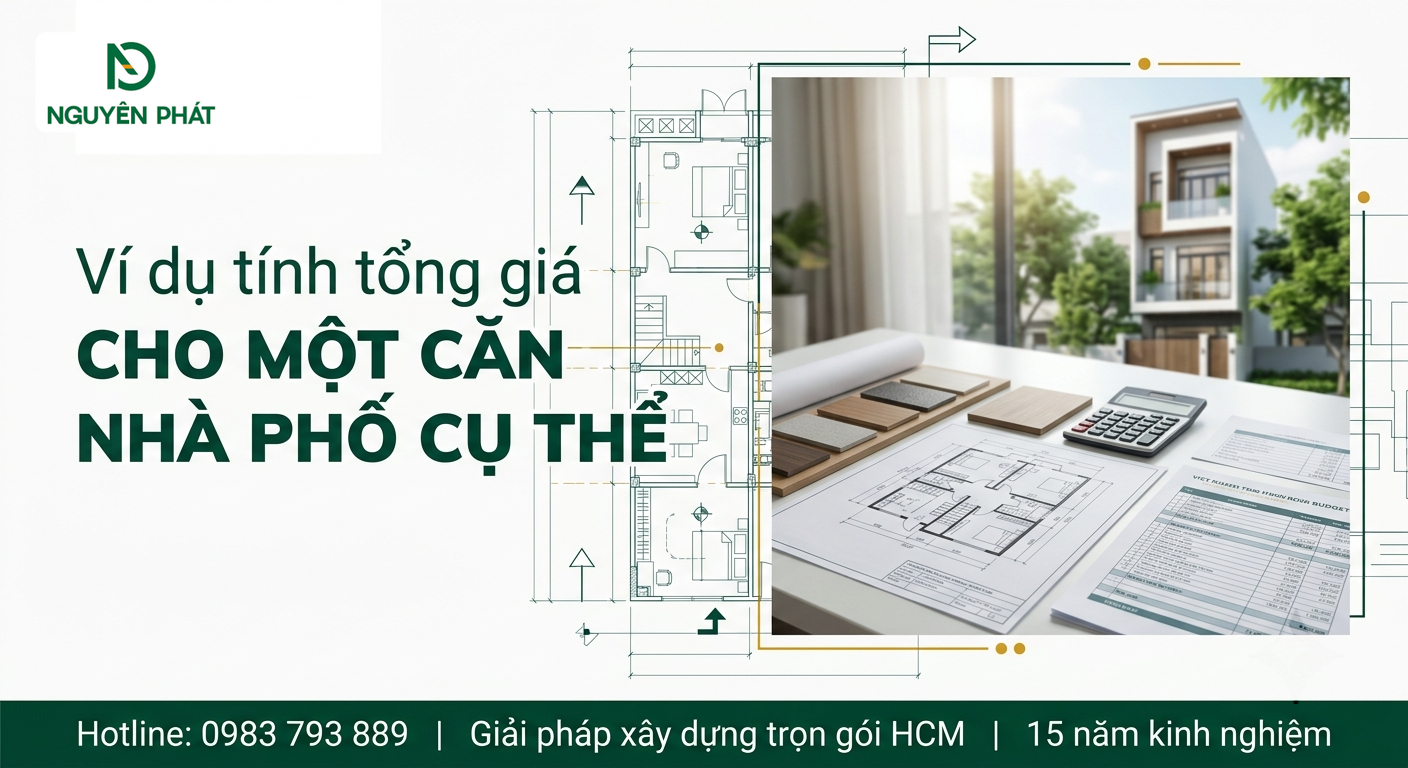 Ví dụ tính tổng chi phí xây dựng nhà phố thực tế - Nguyên Phát (NP Group)