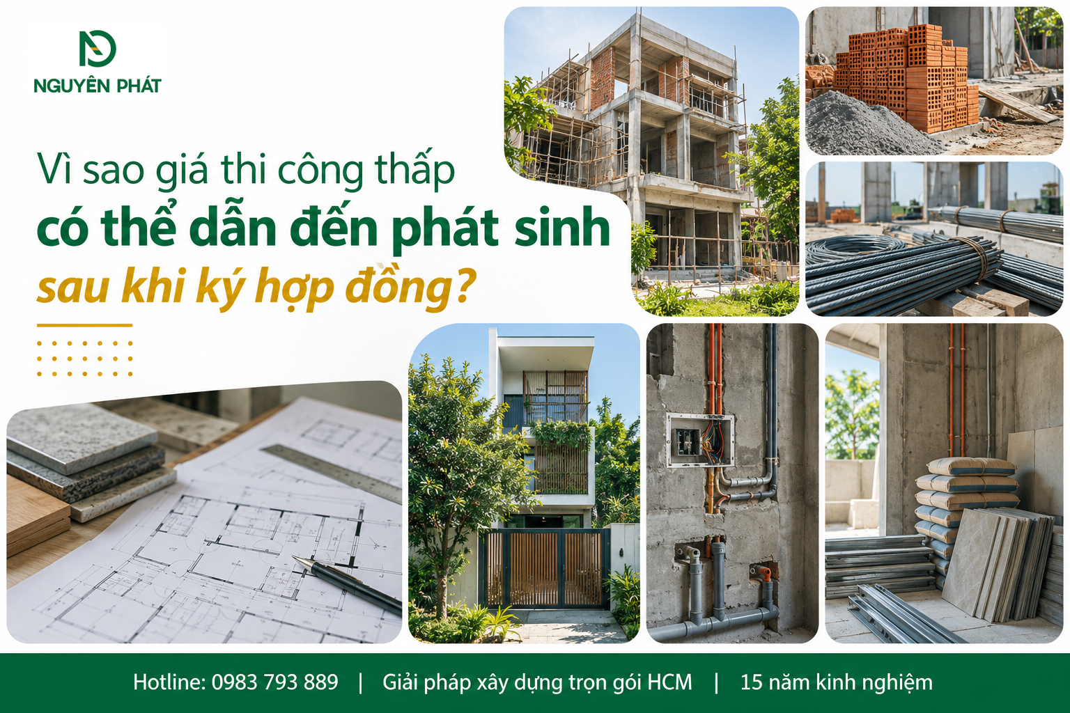 Rủi ro phát sinh chi phí khi chọn giá thi công nhà phố thấp - Nguyên Phát (NP Group)