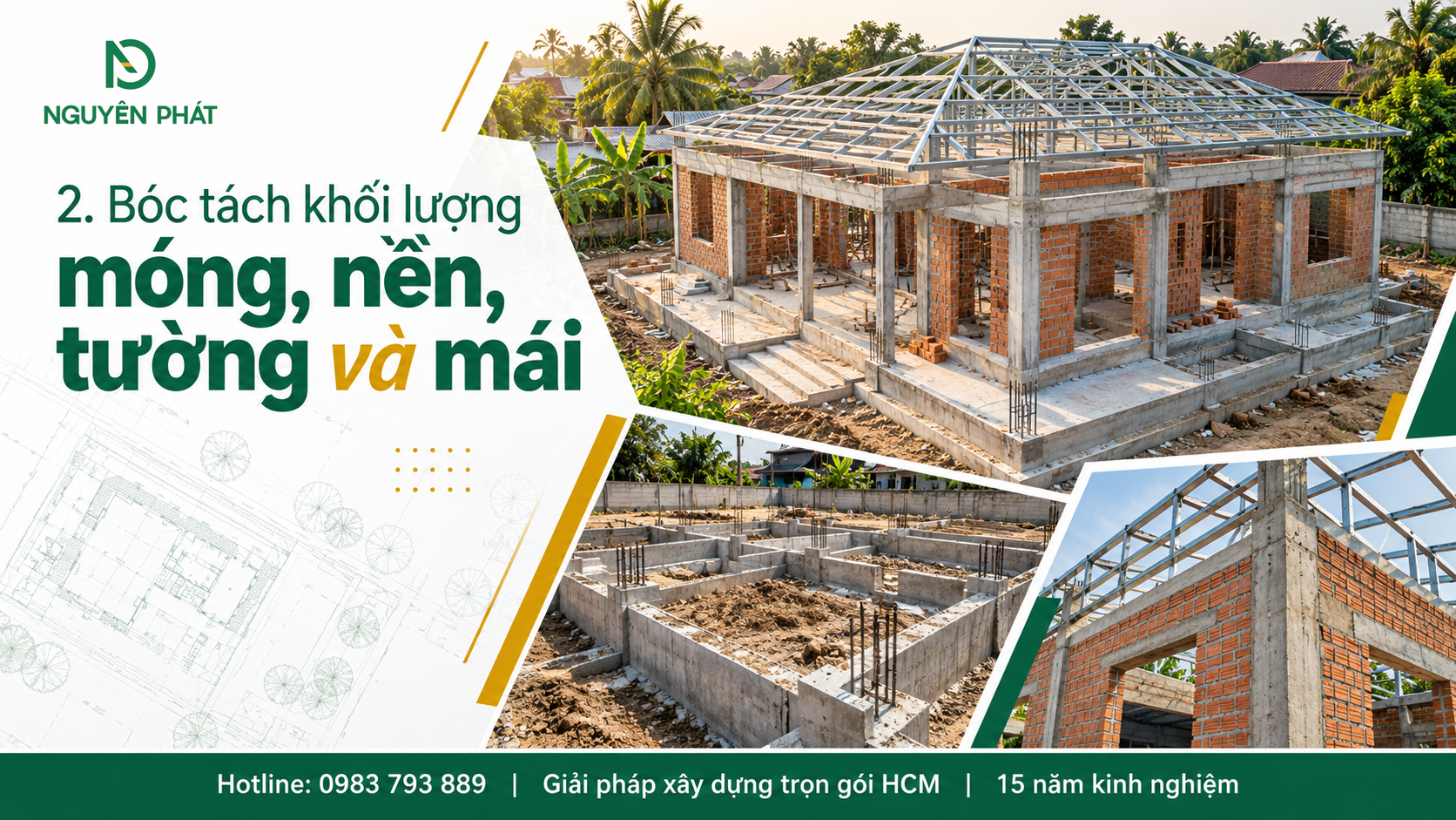 Bóc tách khối lượng móng nền tường và mái khi dự toán xây nhà cấp 4 - Nguyên Phát (NP Group)